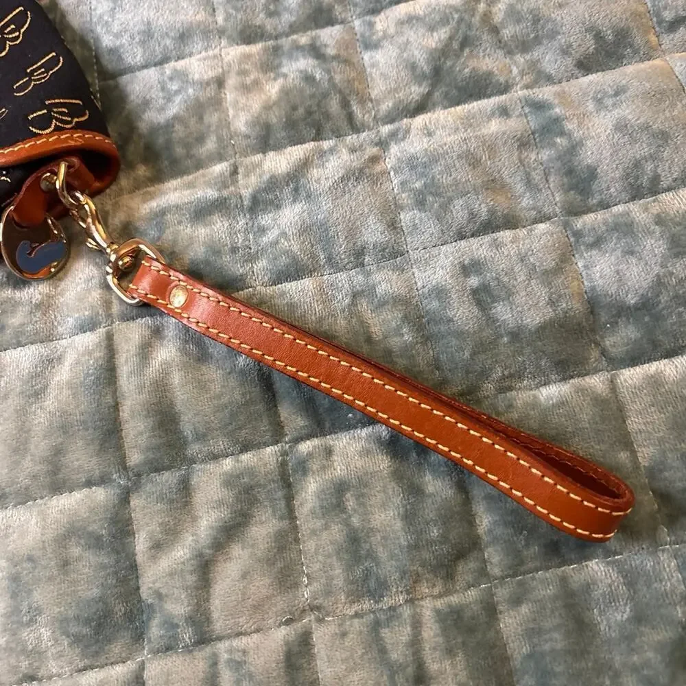 Dooney & Bourke Wristlet Black Multi Coated Canvas Gold Hardware Small Y2K NWOT